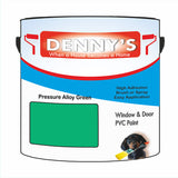 Denny's Plastic Paint For Windows Colour- Pressure Alloy Green - Weatherproof Fade-Safe Upvc
