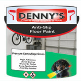 Denny's Floor Paint For Grip Coating Colour- Pressure Camouflage Green - Anti-Slip Hardwearing Safe