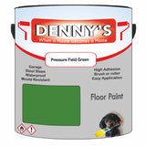 Denny's Floor Paint For Garages Colour- Pressure Field Green - Oilproof Tyre-Tough Hardwearing