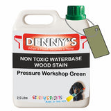 Denny's Stain Paint For Fences Colour- Pressure Workshop Green - Weatherproof Uv-Safe Protect