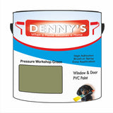 Denny's Plastic Paint For Windows Colour- Pressure Workshop Green - Weatherproof Fade-Safe Upvc