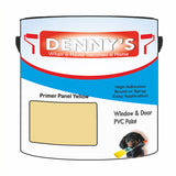 Denny's Plastic Paint For Windows Colour- Primer Panel Yellow - Weatherproof Fade-Safe Upvc