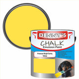 Denny's Chalk Paint For Furniture Colour- Primrose Bright Sunny Yellow - Matte Scuffproof Refresh