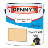 Denny's Emulsion Paint For Walls Colour- Horizon Amber Lemon Yellow - Matte Wipe-Clean Durable Coverage