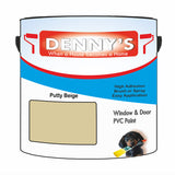 Denny's Plastic Paint For Windows Colour- Putty Beige - Weatherproof Fade-Safe Upvc