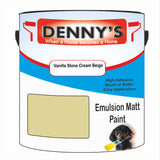 Denny's Emulsion Paint For Ceilings Colour- Vanilla Stone Cream Beige - Matte Low-Splatter Stain-Hide Bright