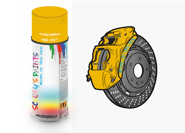 Brake Caliper Paint For Porsche Colza yellow Aerosol Spray Paint RAL1021