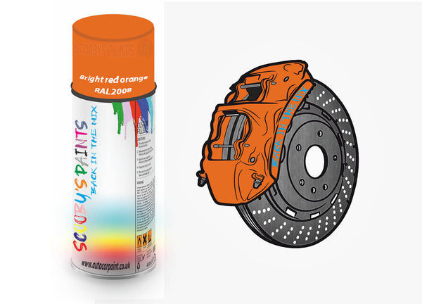 Brake Caliper Paint For Rover Bright red orange Aerosol Spray Paint RAL2008