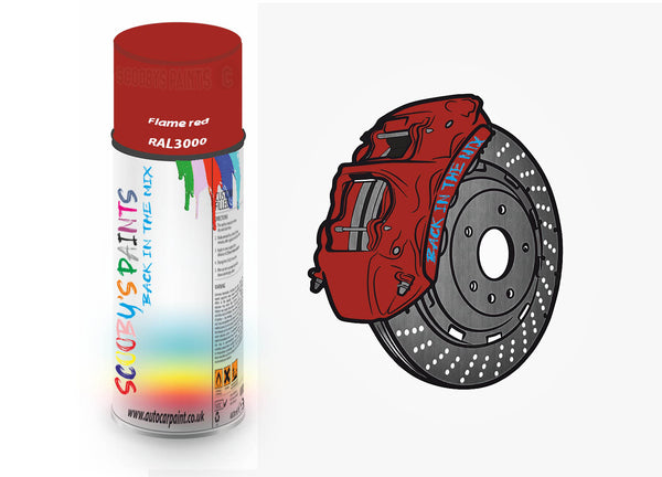 Brake Caliper Paint For Fiat Flame red Aerosol Spray Paint RAL3000