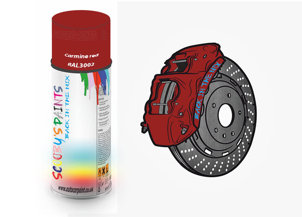 Brake Caliper Paint For Fiat Carmine red Aerosol Spray Paint RAL3002