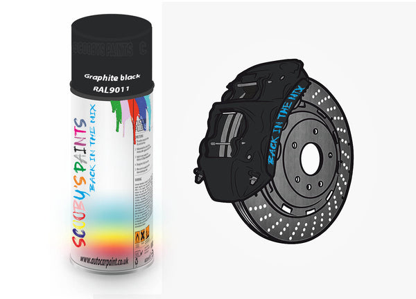 Brake Caliper Paint For Peugeot Graphite black Aerosol Spray Paint RAL9011
