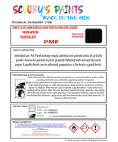 ROVER RAVEN BLACK Spray or Brush Paint For Classic ROVER Model 800/SD1 Restore my Old ROVER