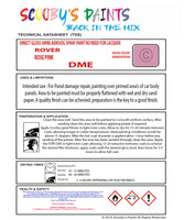 ROSE PINK Aerosol Spray Paint Code DME Classic Rover Model Maestro Automotive Restorative Paint Vehicle Touch-Up Rover DME Paint Car Restoration DIY Auto Painting Classic Car Refinishing High-Quality Spray Paint Automotive Finish Vehicle Restoration Supplies Custom Car Paint Auto Body Paint Aerosol Can Automotive Refinishing Paint for Classic Cars