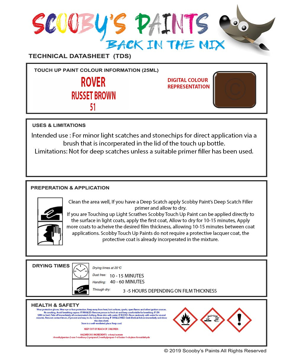 Mixed Paint For Austin Allegro, Russet Brown, Touch Up, 51 – Auto Car ...