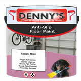 Denny's Floor Paint For Grip Coating Colour- Radiant Rose - Anti-Slip Hardwearing Safe