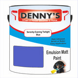 Denny's Emulsion Paint For Walls Colour- Serenity Evening Twilight Blue - Matte Wipe-Clean Durable Coverage