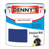 Denny's Emulsion Paint For Walls Colour- Sapphire Evening Blue - Matte Wipe-Clean Durable Coverage