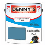Denny's Emulsion Paint For Walls Colour- Serenity Reflection Storm Blue - Matte Wipe-Clean Durable Coverage