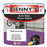 Denny's Floor Paint For Grip Coating Colour- Regal Alloy Purple - Anti-Slip Hardwearing Safe