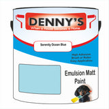 Denny's Emulsion Paint For Walls Colour- Serenity Ocean Blue - Matte Wipe-Clean Durable Coverage