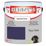 Denny's Floor Paint For Garages Colour- Regal Retro Purple - Oilproof Tyre-Tough Hardwearing