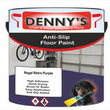Denny's Floor Paint For Grip Coating Colour- Regal Retro Purple - Anti-Slip Hardwearing Safe