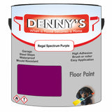 Denny's Floor Paint For Garages Colour- Regal Spectrum Purple - Oilproof Tyre-Tough Hardwearing
