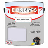 Denny's Floor Paint For Garages Colour- Regal Voltage Violet - Oilproof Tyre-Tough Hardwearing