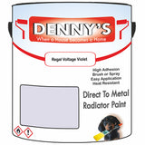 Denny's High Temp Paint For Radiators Colour- Regal Voltage Violet - Heatproof No-Yellow Durable