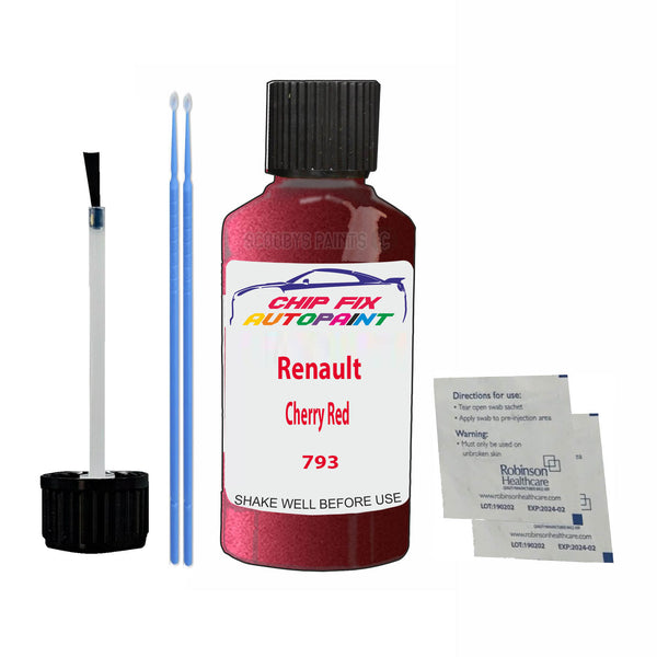 Renault Cherry Red Touch Up Paint Code 793 Scratch Repair Kit