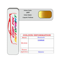 Paint Code Loacation Renault Liquid Yellow