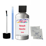 Renault Platinum Silver Touch Up Paint Code D69 Scratch Repair Kit