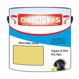 Denny's Plastic Paint For Windows Colour- Retro Alloy Yellow - Weatherproof Fade-Safe Upvc