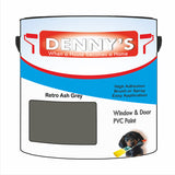 Denny's Plastic Paint For Windows Colour- Retro Ash Grey - Weatherproof Fade-Safe Upvc