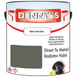 Denny's High Temp Paint For Grilles Colour- Retro Ash Grey - Heatproof Rustguard Durable