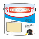 Denny's Plastic Paint For Windows Colour- Retro Beige - Weatherproof Fade-Safe Upvc