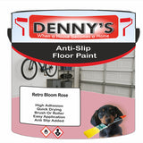 Denny's Floor Paint For Grip Coating Colour- Retro Bloom Rose - Anti-Slip Hardwearing Safe
