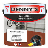 Denny's Floor Paint For Grip Coating Colour- Retro Bronze Brown - Anti-Slip Hardwearing Safe