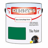 Denny's Tile Paint For Bathroom Tile Colour- Retro Camouflage Green - Moistureproof Easy-Clean Makeover
