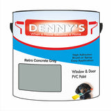 Denny's Plastic Paint For Windows Colour- Retro Concrete Grey - Weatherproof Fade-Safe Upvc