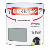 Denny's Tile Paint For Bathroom Tile Colour- Retro Concrete Grey - Moistureproof Easy-Clean Makeover