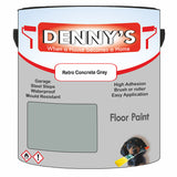 Denny's Floor Paint For Sheds Colour- Retro Concrete Grey - Durable Anti-Slip Weatherproof