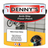 Denny's Floor Paint For Grip Coating Colour- Retro Crane Yellow - Anti-Slip Hardwearing Safe
