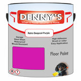Denny's Floor Paint For Garages Colour- Retro Deepcoil Purple - Oilproof Tyre-Tough Hardwearing
