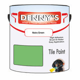 Denny's Tile Paint For Kitchen Tile Colour- Retro Green - Wipe-Clean Grease-Resistant Refresh