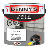 Denny's Floor Paint For Grip Coating Colour- Retro Grey - Anti-Slip Hardwearing Safe