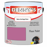 Denny's Floor Paint For Garages Colour- Retro Heritage Rose - Oilproof Tyre-Tough Hardwearing
