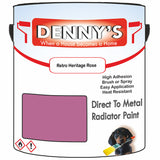 Denny's High Temp Paint For Stoves Colour- Retro Heritage Rose - Heatproof Soot-Resistant Durable