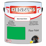 Denny's Floor Paint For Garages Colour- Retro Hose Green - Oilproof Tyre-Tough Hardwearing