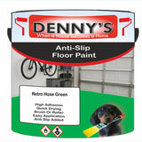 Denny's Floor Paint For Grip Coating Colour- Retro Hose Green - Anti-Slip Hardwearing Safe